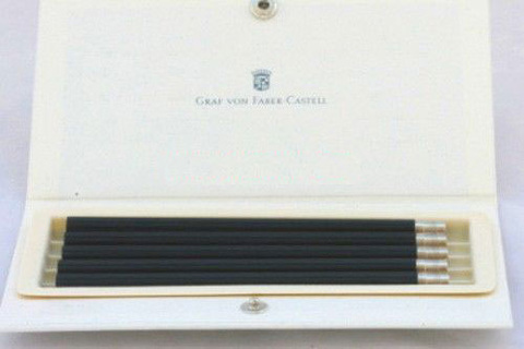 Запасные карандаши Graf von Faber-Castell (5 шт) для  Perfect Pencil черные с резьбой