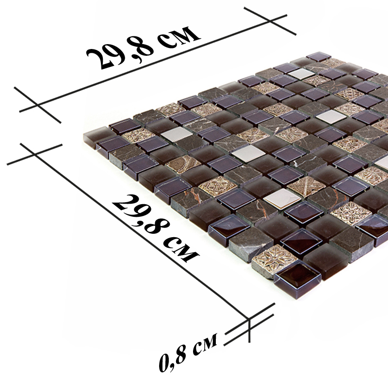 BDA-2301 Мозаика из стекло мрамор агломерат Natural Inka квадрат