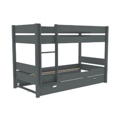 Кровать двухъярусная с выдвижным спальным местом Амелия 90x200 (серый воск)