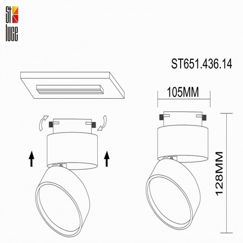 Трековый светодиодный светильник ST Luce ST651.436.14, 14W 3000K