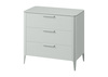 Комод Type oak 3 ящика ширина 90 см (светло-серый)