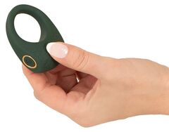 Зеленое эрекционное виброкольцо Luxurious Vibro Cock Ring - 