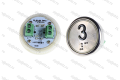 Кнопка (кнопочный модуль) EA2406S-S-W "3 этаж", круглая, статическая белая подсветка, Брайль