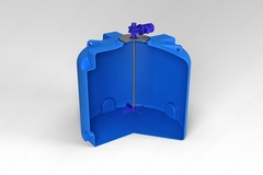 Емкость пищевая ЭкоПром TR с лопастной мешалкой 5000 л. вертикальная (200x200x188см;синий) - арт.555694