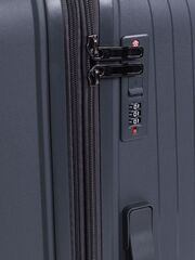 Чемодан полипропилен ЛЮКС облегченный средний Серый 65x43x27 см (М) без расширения (цена указана на САМОВЫВОЗ)5