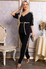 Костюм брючный Эними (черный/лео) К14848-8М LT Collection