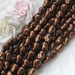 Майорка, имитация барочного жемчуга, шоколадная 10*15 мм, 1 нить, МА109