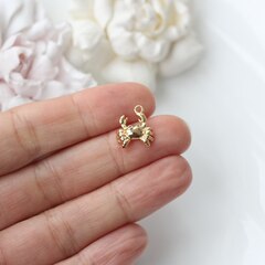 Подвеска Краб с фианитами 15*12 мм, позолота, П147