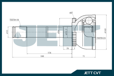 ШРУС внешний JETT V41-0001 ABS