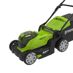 Газонокосилка Greenworks G24X2LM41K2 2×24V (41 см) аккумуляторная, с 2×АКБ 4 А/ч и двойным ЗУ
