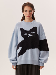 Джемпер CAT SURF голубой хлопок