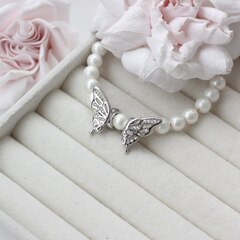 Бусины спейсеры Бабочка, 18*10 мм, 1 пара, родий, Р065