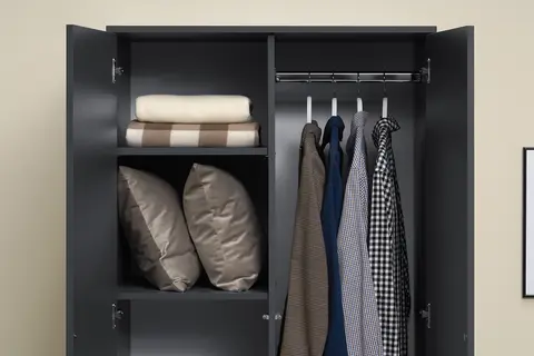 Шкаф 2-х створчатый ШК-03 Симпл графит