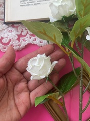 Розы искусственные кустовые евро, голова 4 см, ветка 5 голов и 1 бутон, 48 см, набор 3 ветки.