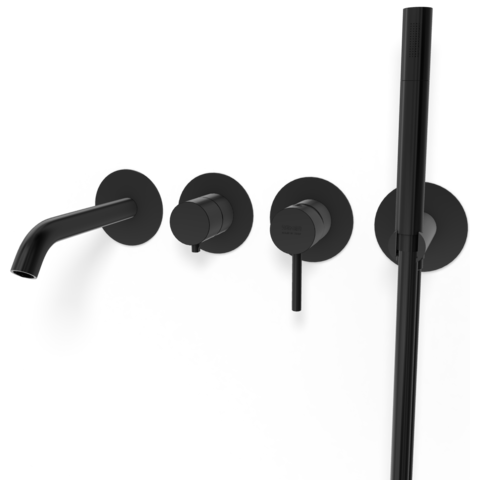 Remer X53D2PWBCFP Смеситель для ванны Remer X Style X53D2PWBCFP, черный брашированный хром