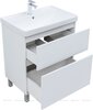Aquanet 345376 Тумба с раковиной Вега 70 (Ирис) напольная 2 ящ. цв. белый глянец (345376)