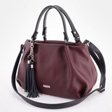 Сумка Саломея 607 наппа бордо + черный
