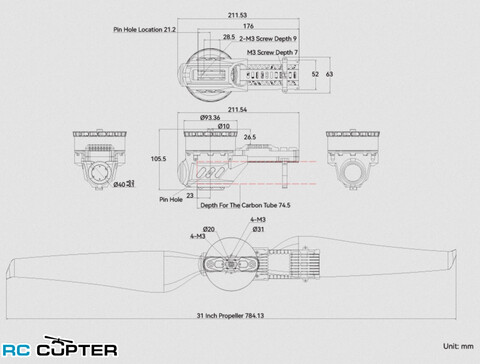 Набор ВМГ T-Motor A8 (A8 KV115 1шт, ESC 14S FOC 100A 1шт, MF3119P 1шт), тяга 5-18кг, для агродронов 10-16л