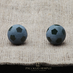 Футбольный мяч. Шарик 12мм. Тёмно-зелёный нефрит (класс модэ).