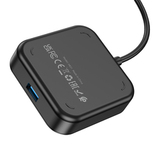 Хаб USB-концентратор USB на 4 USB 3.0 (длина кабеля 20 cм) Hoco HB31 (Черный)