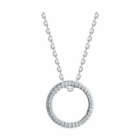 94071054 - Колье из серебра с подвеской кольцо-круг с фианитами