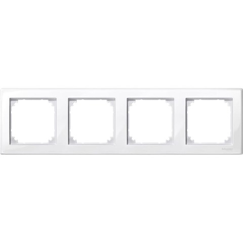 Рамка на 4 поста. Цвет Полярный белый. Merten. M-Smart System M. MTN478419