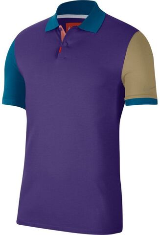 Теннисное поло Nike Polo Slim-Fit SS - court purple /green abyss/parachute beige