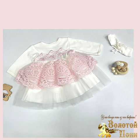 Платье с повязкой малышке (62-80) 241007-NV4303