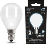 Лампа светодиодная Gauss Filament 105201209 9Вт цок.:E14 шар 220B 4100K св.свеч.бел.нейт. (упак.:10шт)