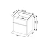 Aquanet 179938 Компл.1 - Тумба Латина 60 цв.белый (фасад бордо) 2 ящ. (179938)