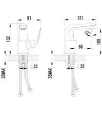 Смеситель для умывальника монолитный LEMARK plus ADVANCE – LM1206C