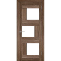 Купить Межкомнатная дверь экошпон Uberture 2181 серый велюр остеклённая