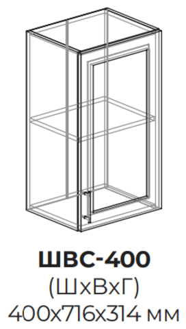 Кухня Квадро шкаф верхний стекло 400