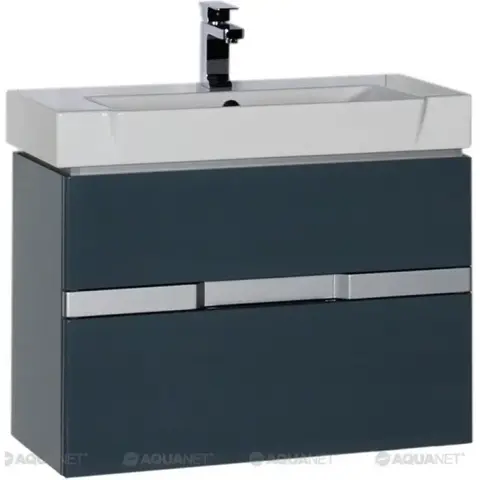 Aquanet 183364 Компл.3 - Тумба Виго 80 цв.сине-серый RAL-7031 (183364)