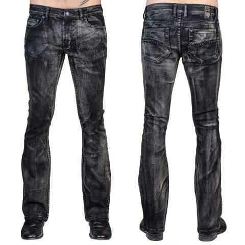 Wornstar | Джинсы мужские HELLRAISER SMOKE WASH PANTS W143 перед и сзади