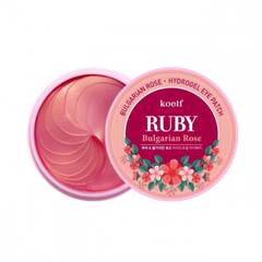 Гидрогелевые патчи для век с рубиновой пудрой и розой Koelf Ruby Bulgarian Rose Eye Patch, 60 шт