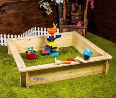 Деревянная песочница "Синдбад" (4 лавки, пропитка, подложка)