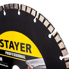 STAYER BETON, 230 мм, (22.2 мм, 7 х 2.4 мм), турбо-сегментный алмазный диск, Professional (3660-230)
