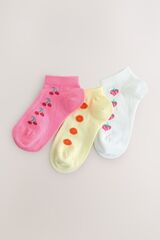 Носки хлопковые для девочки Next AT4-450, 3 шт., Розовый, Белый, Светло-желтый