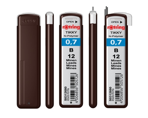 Грифель Rotring Tikky 0.7 mm B (12 шт.) (S0312680)