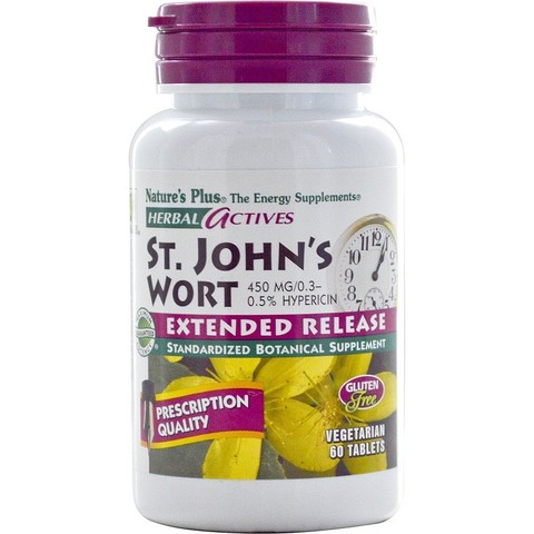 Nature's Plus, Herbal Actives, St. John's Wort, 450 mg, 60 Vegetarian Tablets