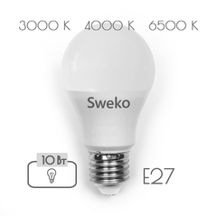 Лампа светодиодная стандартной формы Sweko 42LED-A60-10W-230-4000K-E27-P (Холодный свет)