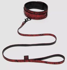 Стильный ошейник с поводком Reversible Faux Leather Collar and Lead - 