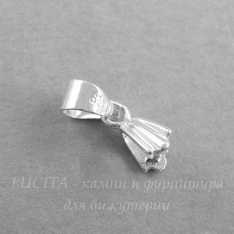 Держатель кулона - петелька "Ракушка" 8х5х3 мм (цвет - серебро)