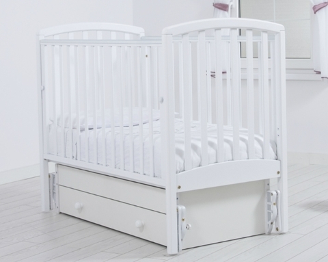 Кровать детская К-2001-12м "Дашенька" маятник универсальный (белый)