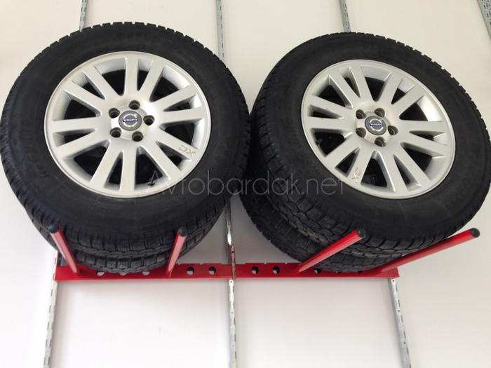 Настенные металлические стеллажи для автомобильных колес