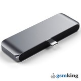 Satechi Aluminum Type-C Mobile Pro Hub Adapter (Type-C to Type-C + HDMI + USB 3.0 + 3.5mm Jack) Space Gray ST-TCMPHM