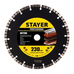 STAYER BETON, 230 мм, (22.2 мм, 7 х 2.4 мм), турбо-сегментный алмазный диск, Professional (3660-230)