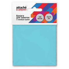 Стикеры Attache Economy с клеев.краем 76x76 мм 100 листов неоновый синий