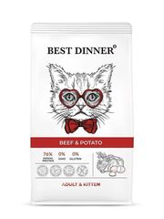 Корм для кошек и котят с 1 месяца сухой 1,5 кг Best Dinner Cat Adult & Kitten, говядина с картофелем